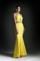 Ladivine 11978 - Scuba Mermaid Dress Halter Neck Evening Gown