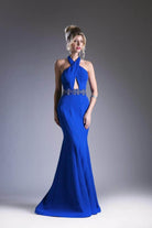 Ladivine 11978 - Scuba Mermaid Dress Halter Neck Evening Gown