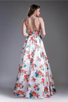 Ladivine 13103 - Sweetheart Neck Evening Gown with Floral Pleats Evening Dress