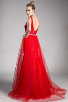 Ladivine 13287 - Lace Appliques and Overlay Prom Dress