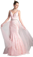 Ladivine 13287 - Lace Appliques and Overlay Prom Dress
