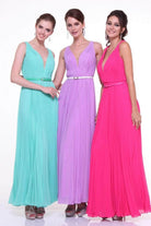 Ladivine 1499 - Sleeveless V-Neck A-Line Dress
