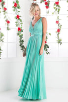 Ladivine 1499 - Sleeveless V-Neck A-Line Dress