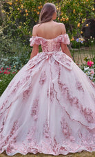 Ladivine 15701 - Ruffled Off Shoulder Ballgown