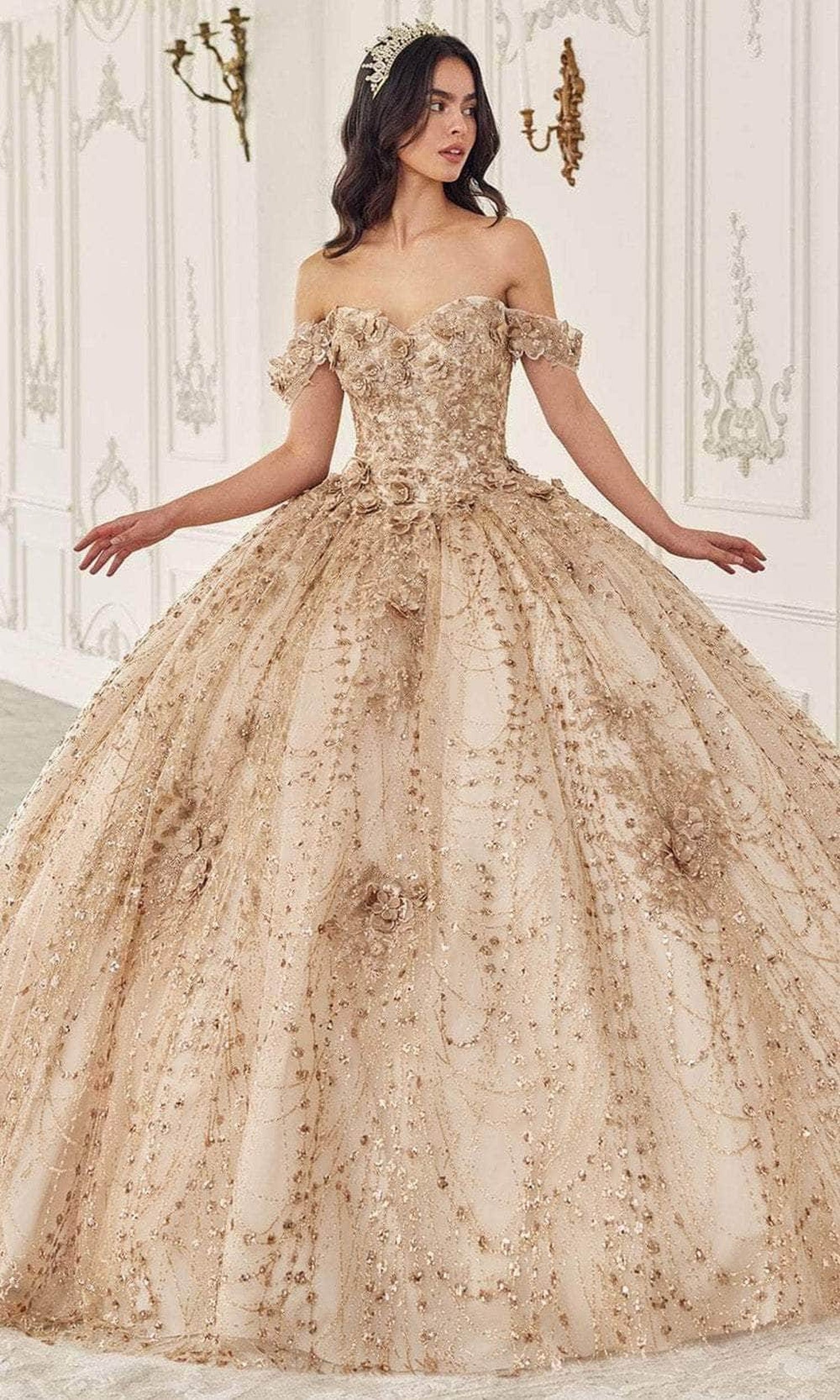Ladivine 15712 - Glitter Off Shoulder Ballgown