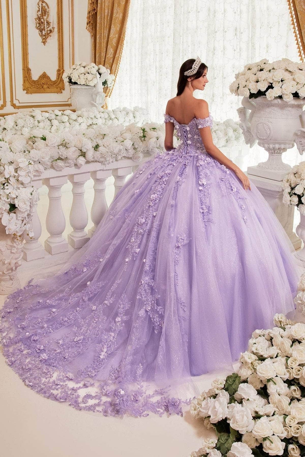 Ladivine 15717 - Floral Accented Ballgown