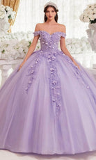 Ladivine 15717 - Floral Accented Ballgown - Silhouette Dresses