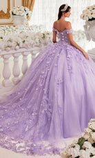 Ladivine 15717 - Floral Accented Ballgown - Silhouette Dresses