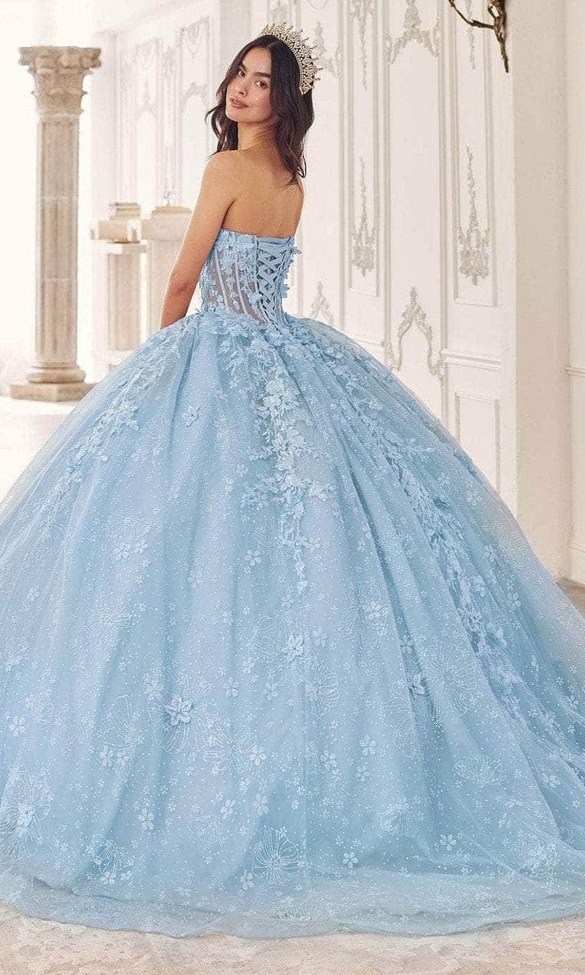 Ladivine 15719 - Applique Ornate Ballgown