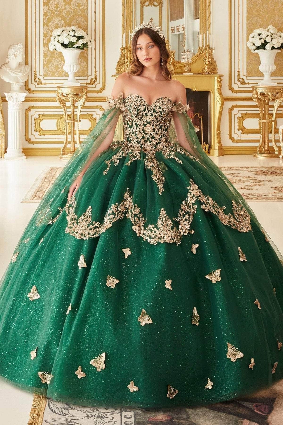 Ladivine 15721 - 3D Butterfly Ballgown