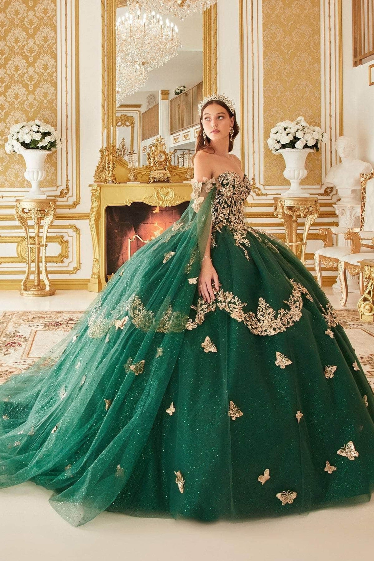 Ladivine 15721 - 3D Butterfly Ballgown