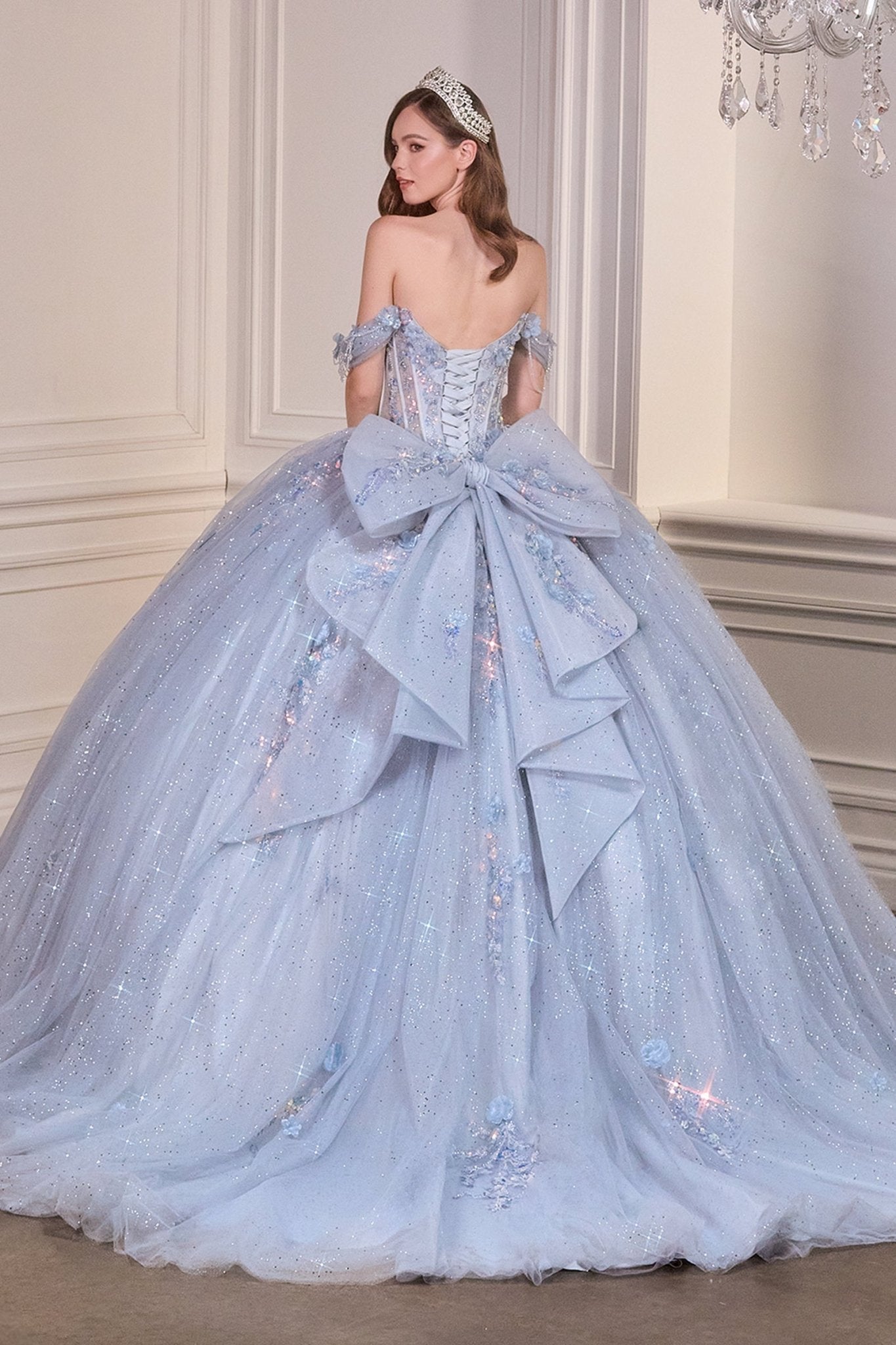 Ladivine 15728 - Off-the-Shoulder Corset Ballgown - Silhouette Dresses