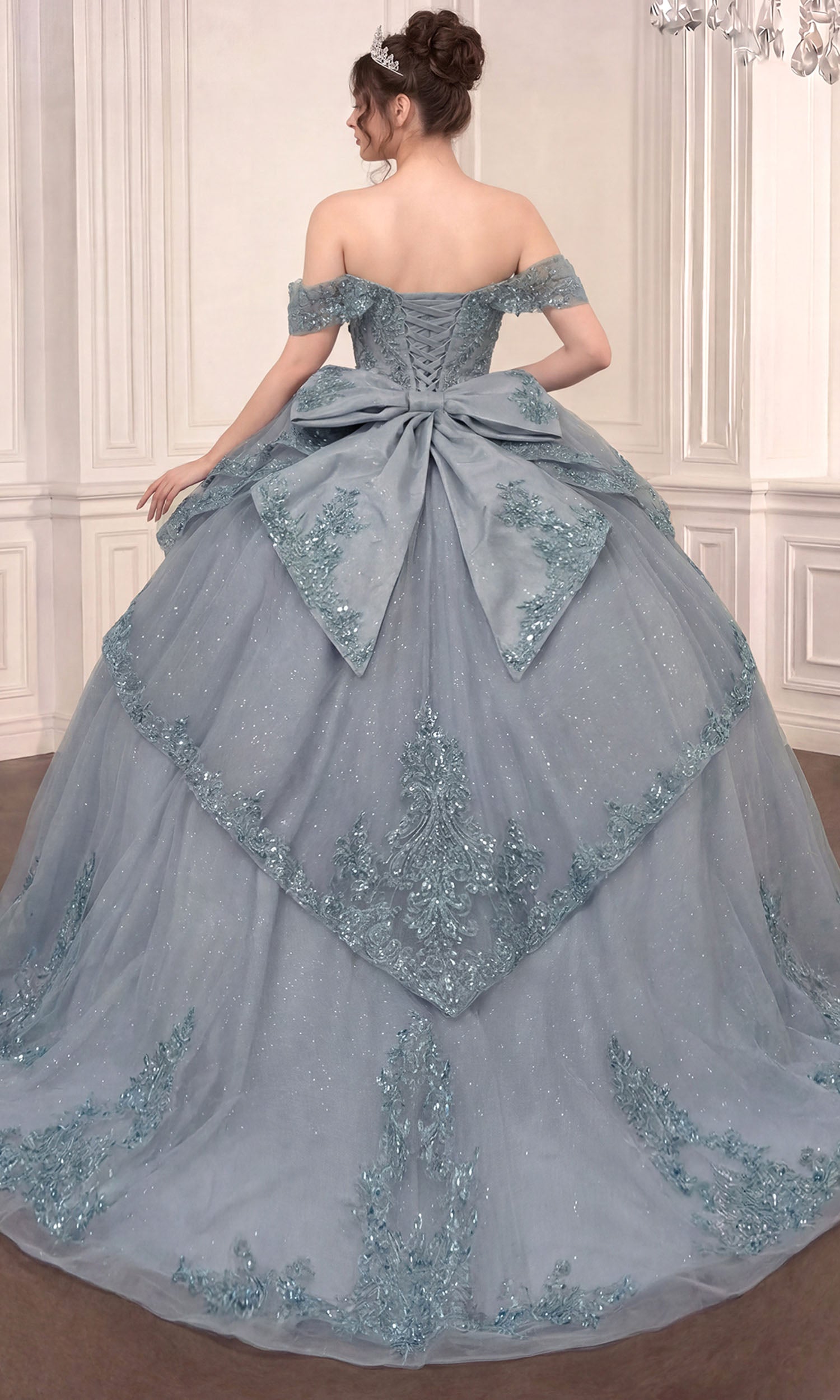 Ladivine 15729 Off Shoulder Embroidered Quinceanera Dress