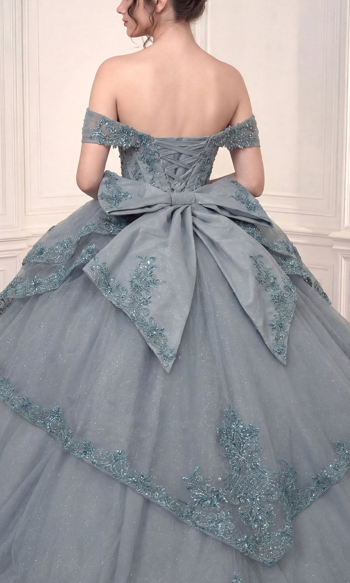 Ladivine 15729 Off Shoulder Embroidered Quinceanera Dress