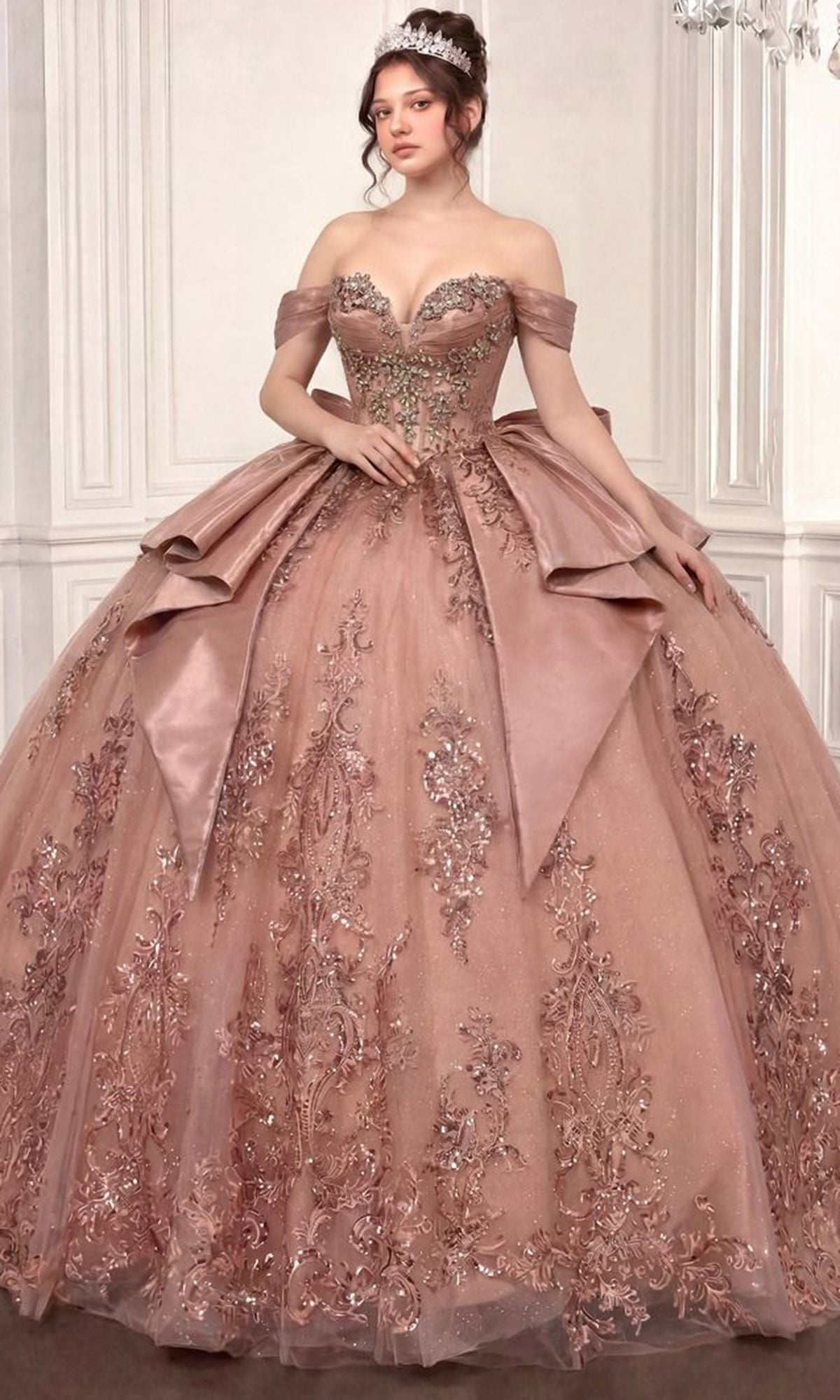 Ladivine 15745 Beaded Embellished Quinceanera Dress