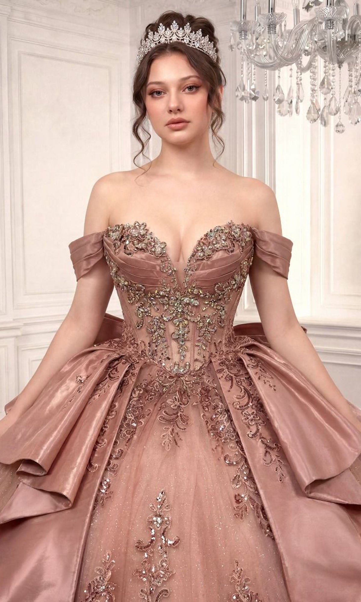 Ladivine 15745 Beaded Embellished Quinceanera Dress