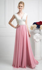 Ladivine 1965 - V Neck Lace Scalloped A-line Dress