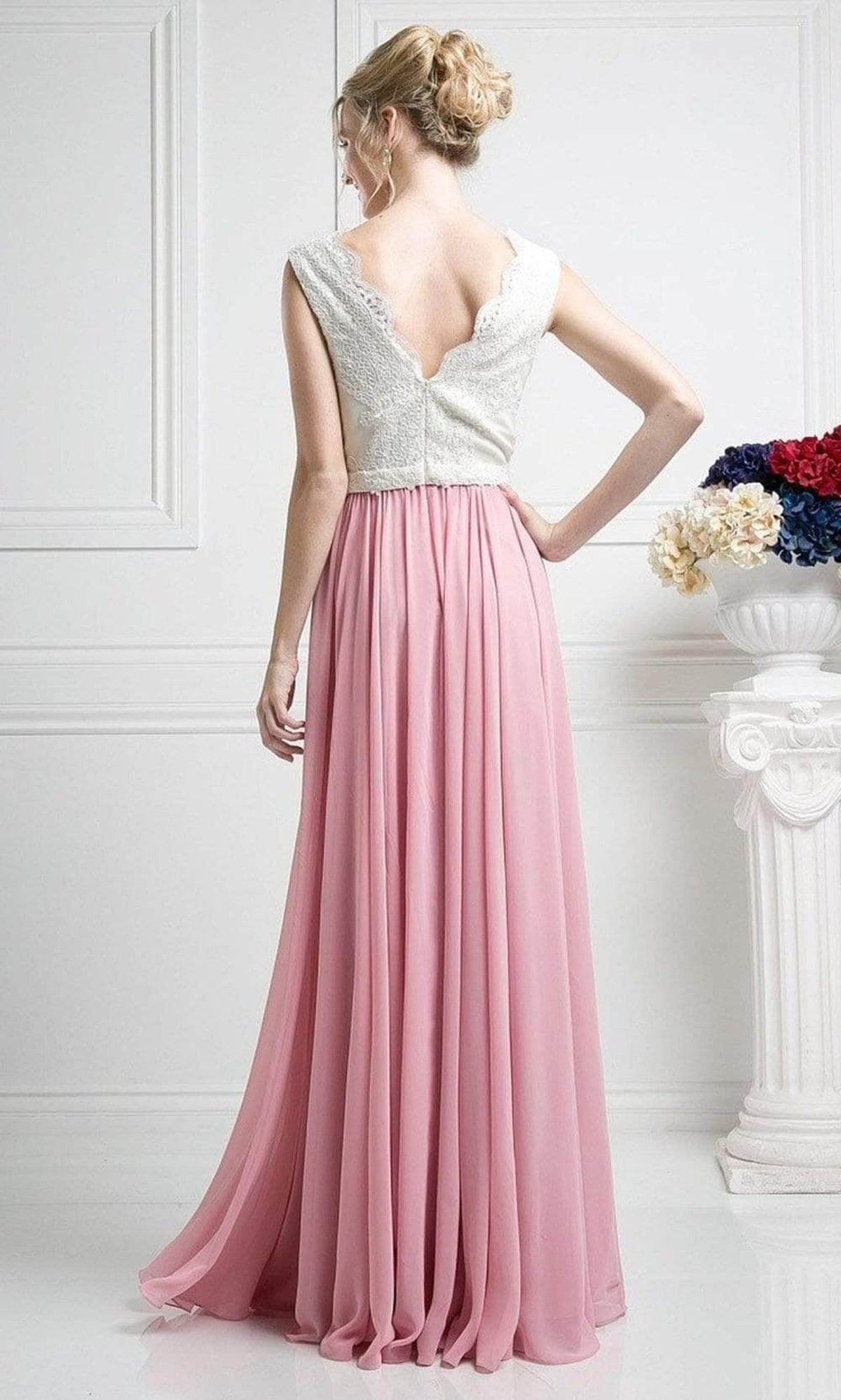 Ladivine 1965 - V Neck Lace Scalloped A-line Dress
