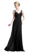 Ladivine 5061 - Crisscrossed Adorned Illusion Panel Gown