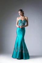 Ladivine 62211 - Two Piece Strapless Beaded Mermaid Dress