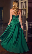 Ladivine 7432 Strapless Ruched Satin Dress