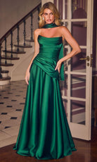 Ladivine 7432 Strapless Ruched Satin Dress