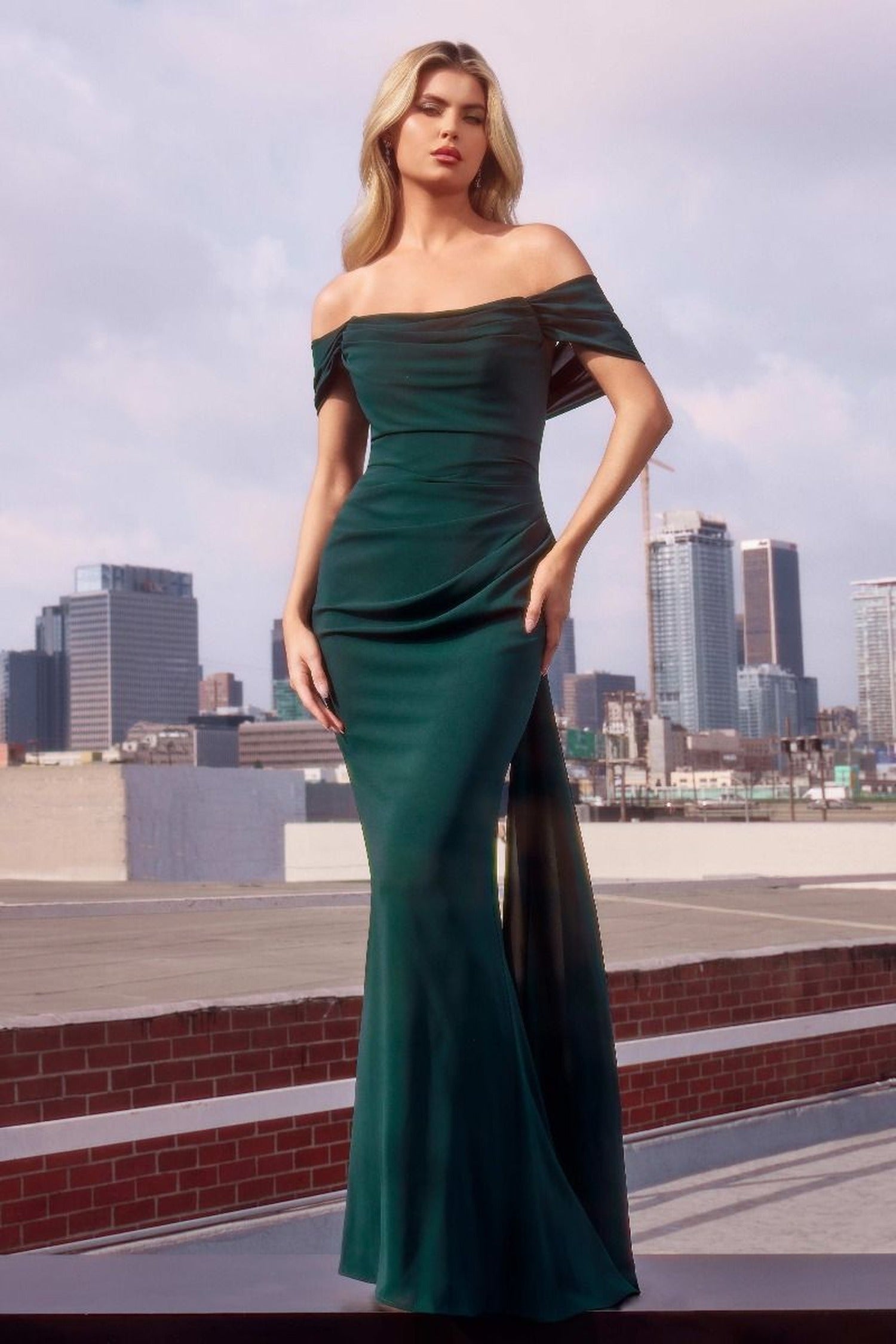 Ladivine 7433 - Sash Chiffon Long Gown