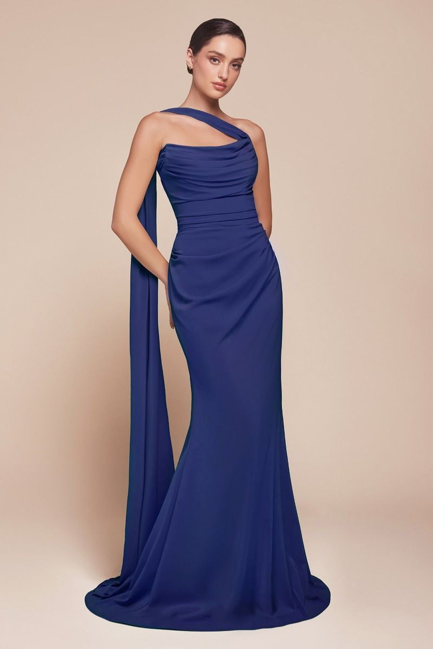 Ladivine 7433 - Sash Chiffon Long Gown