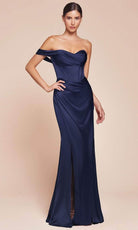 Ladivine 7448 - One Shoulder Satin Long Gown