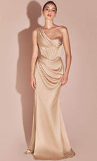 Ladivine 7448 - One Shoulder Satin Long Gown