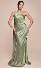 Ladivine 7454 - One Shoulder Fitted Long Gown