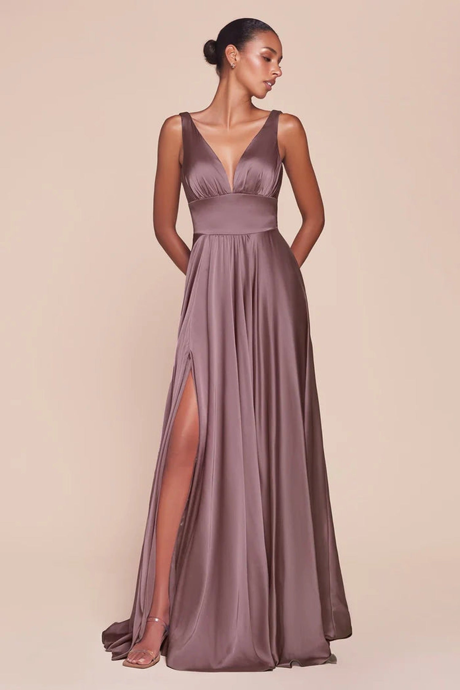 Ladivine 7469 Satin A-Line Dress