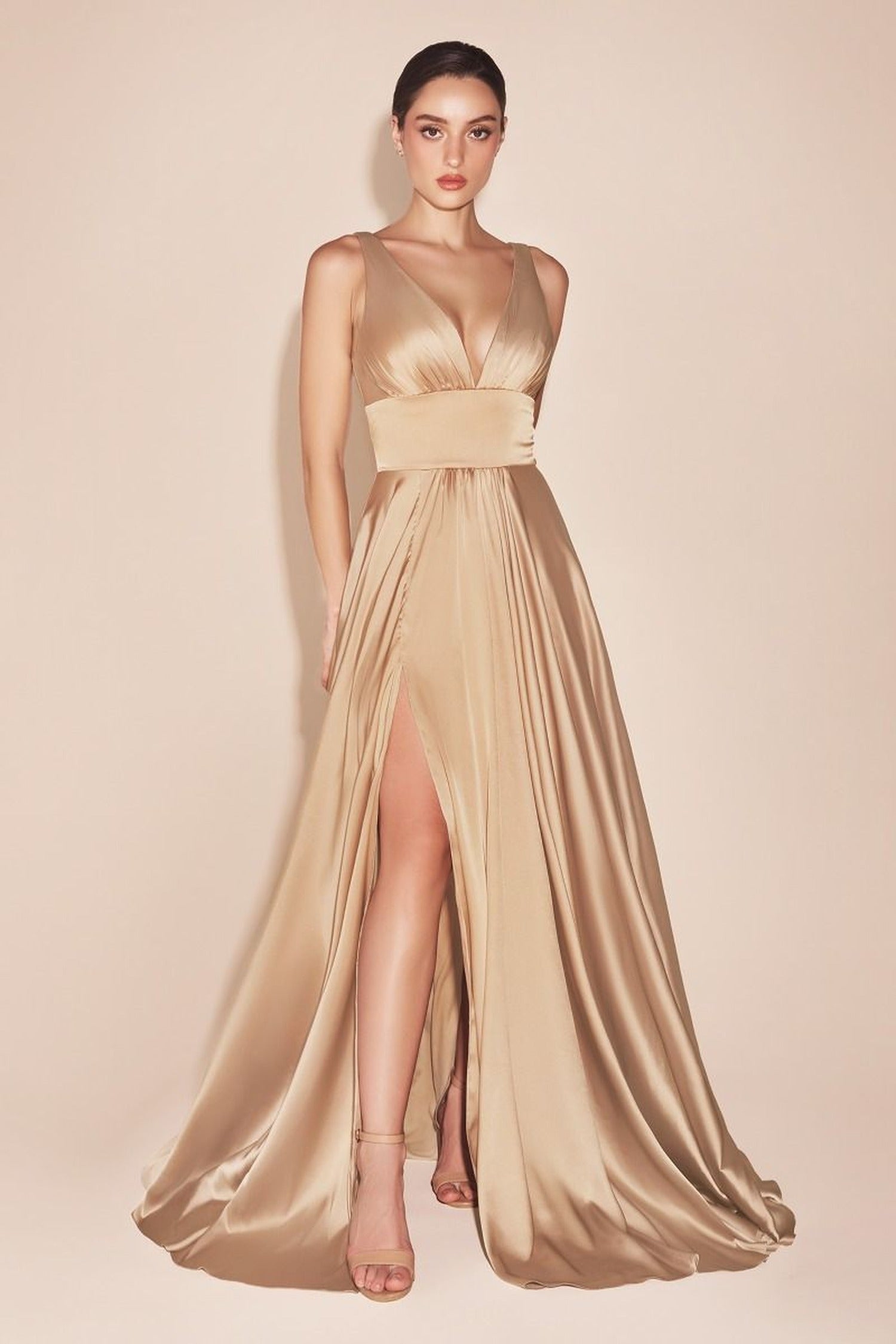 Ladivine 7469 Satin A-Line Dress