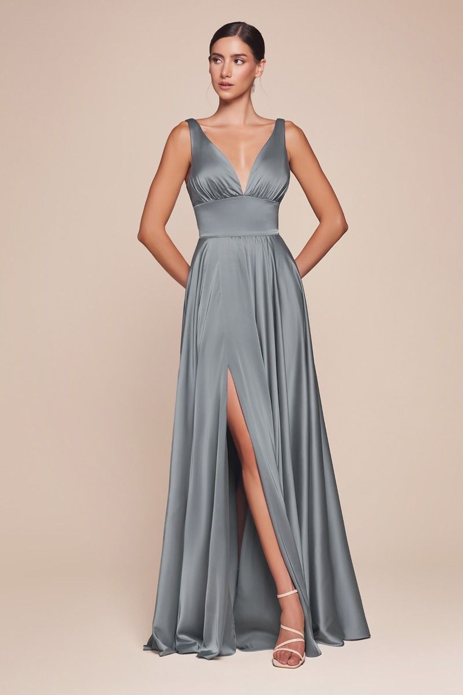 Ladivine 7469 Satin A-Line Dress