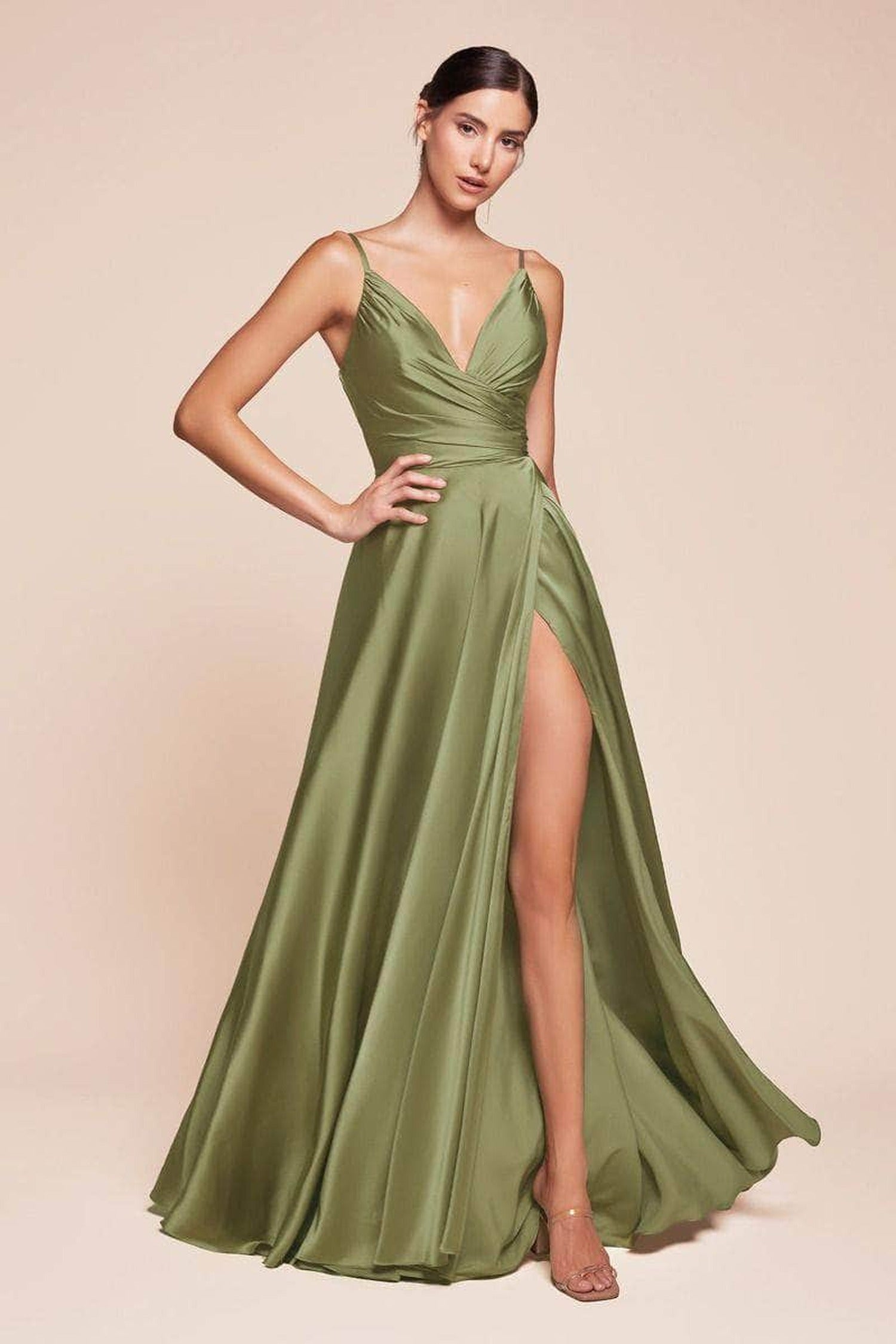 Ladivine 7485 - Soft Satin A-Line Gown