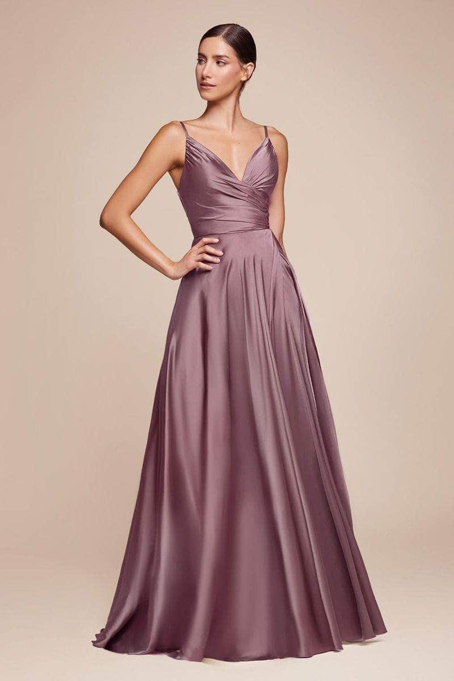Ladivine 7485 - Soft Satin A-Line Gown