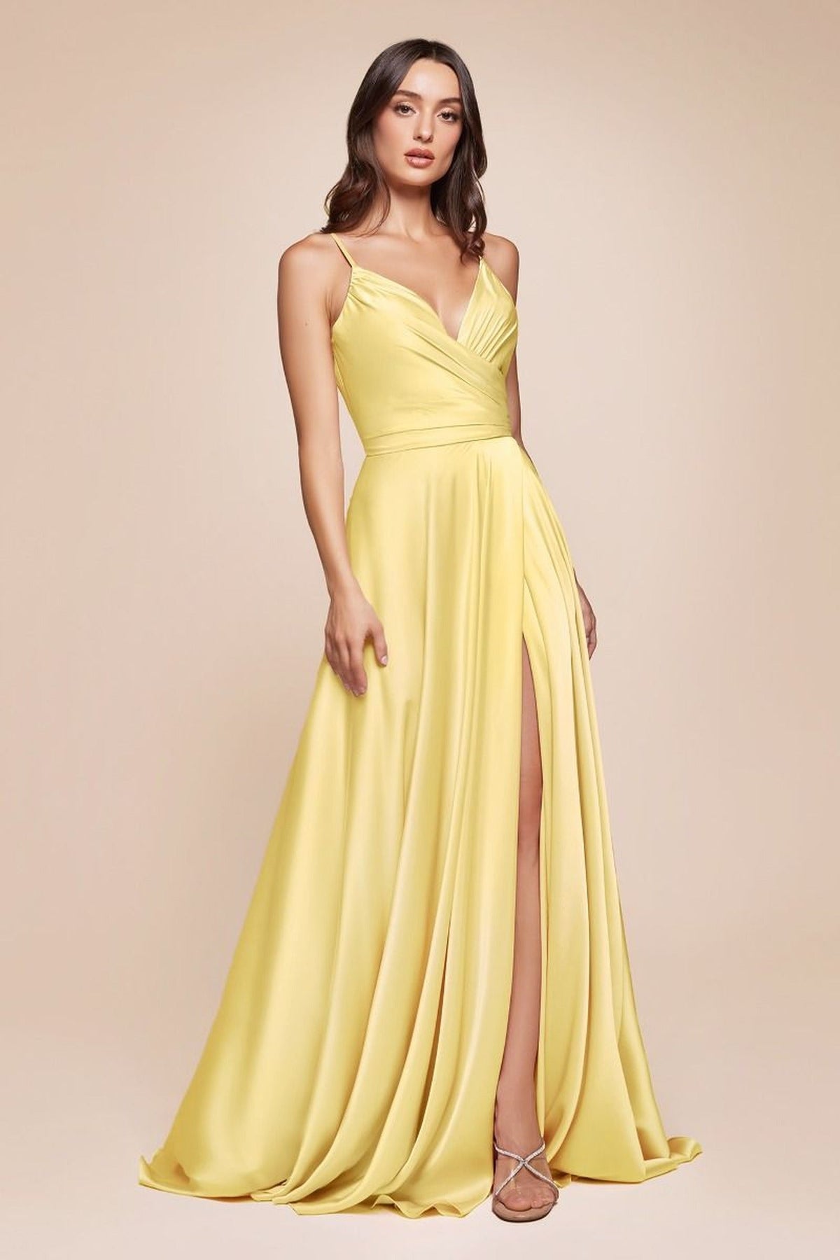 Ladivine 7485 - Soft Satin A-Line Gown