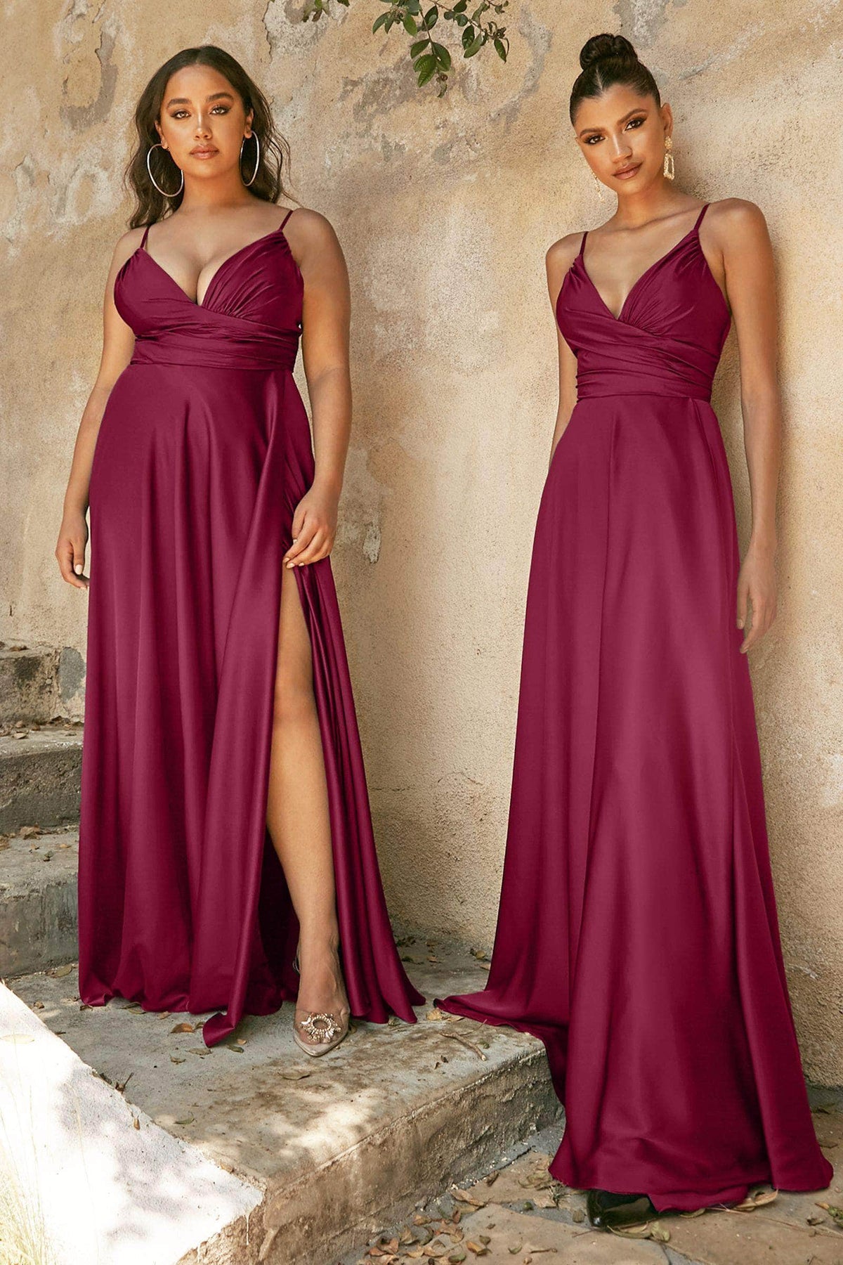 Ladivine 7485 - Soft Satin A-Line Gown