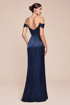 Ladivine 7492C - Off Shoulder Corset Evening Gown