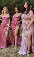 Ladivine 7492C - Off Shoulder Corset Evening Gown