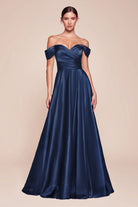 Ladivine 7493C - Off Shoulder A-Line Evening Gown