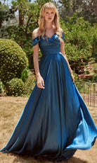 Ladivine 7493C - Off Shoulder A-Line Evening Gown