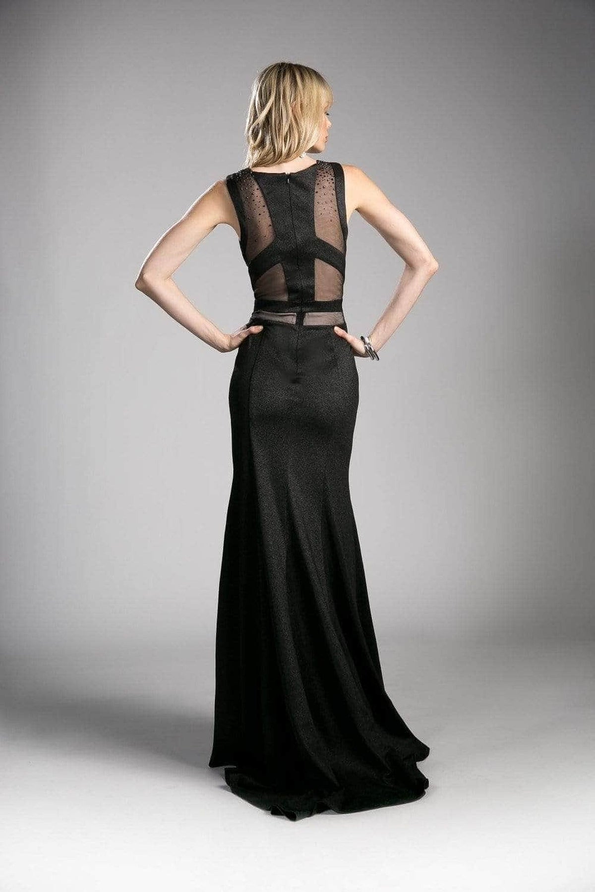 Ladivine 84792 - Adorned Jewel Neck Sheath Dress