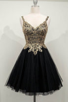 Ladivine 9239 - Adorned V Neck A-line Dress