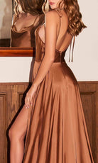 Ladivine BD104 - Satin Cowl Neck Affordable Prom Gown