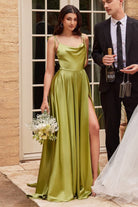 Ladivine BD104 - Satin Cowl Neck Affordable Prom Gown