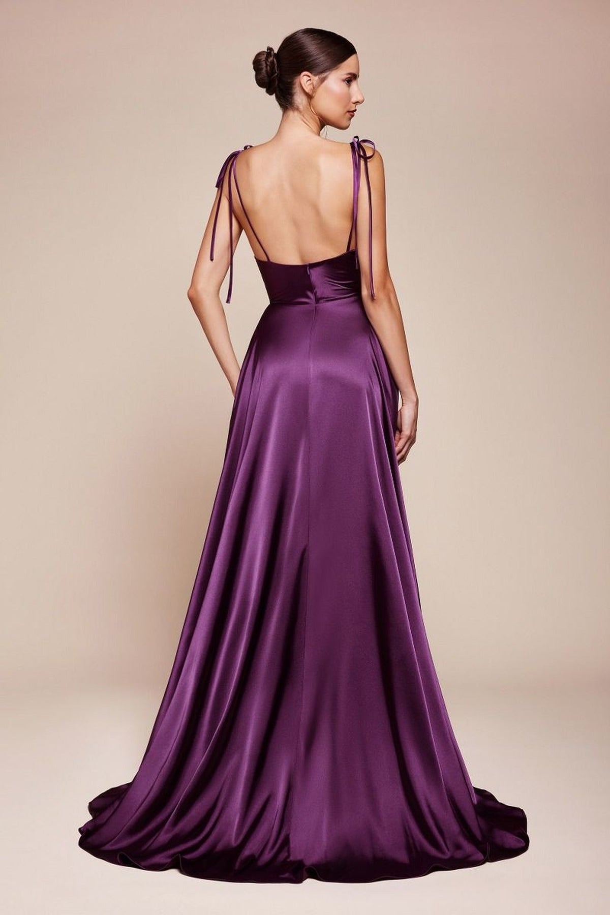 Ladivine BD104 - Satin Cowl Neck Affordable Prom Gown