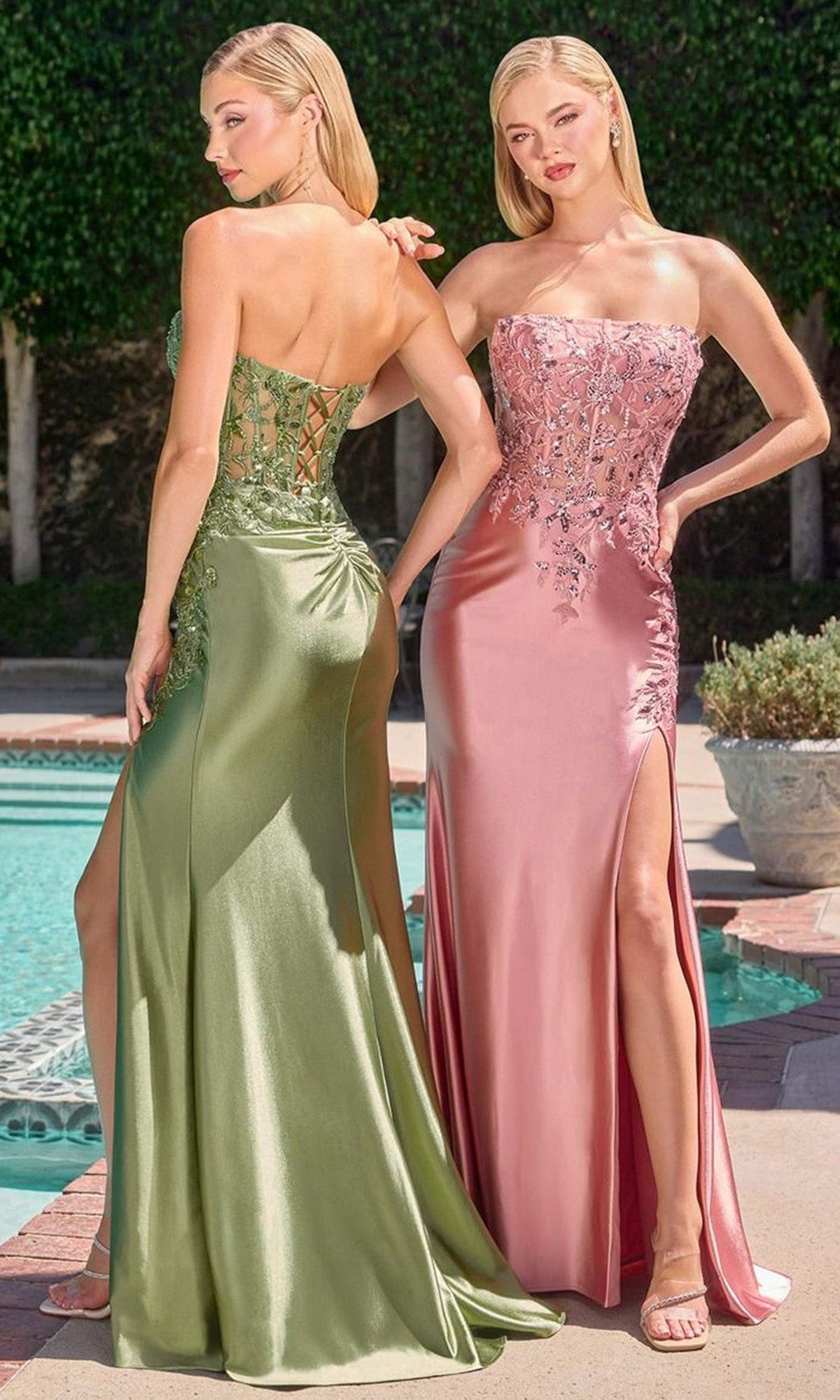 Ladivine C168 Straight Neck Embellished Dress