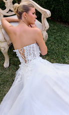 Ladivine C174 - Strapless Floral Applique A-Line Evening Gown