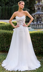 Ladivine C174W - Strapless Floral Corset Wedding Gown